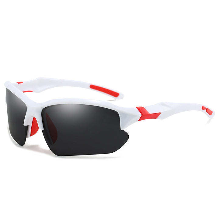 Unisex running eyewear, polarized lenses, UV400 protected for outdoor athletic comfort.