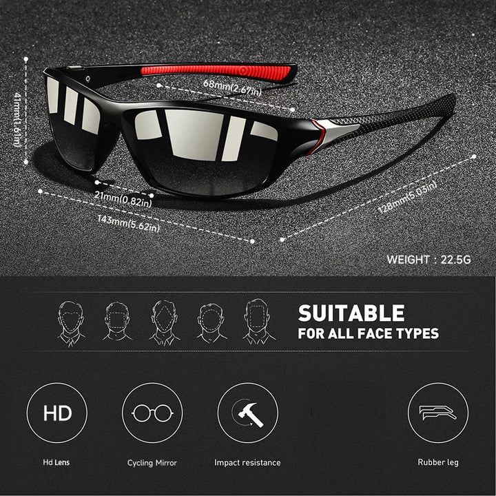 Essential outdoor eyewear: unisex polarized sunglasses with UV400 protection for clear, anti-glare views.