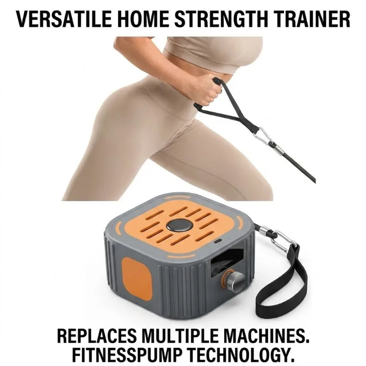 Portable rowing trainer & cable machine gym with adjustable resistance bands for versatile workouts.