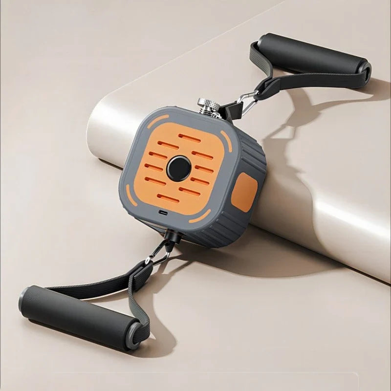 Adjustable resistance portable home gym & rowing trainer for effective strength and endurance training.
