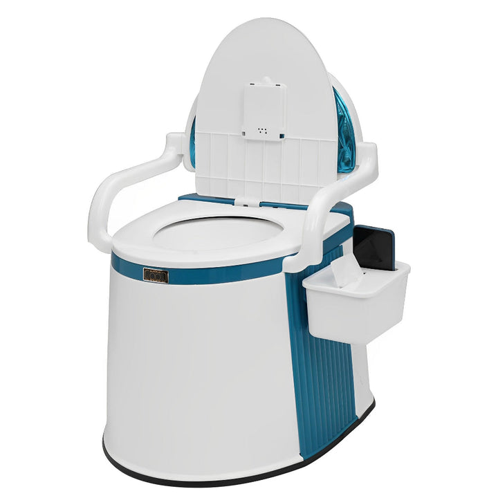 Elderly aid portable commode for seniors. Provides safe mobility support & bathroom assistance indoors & outdoors.