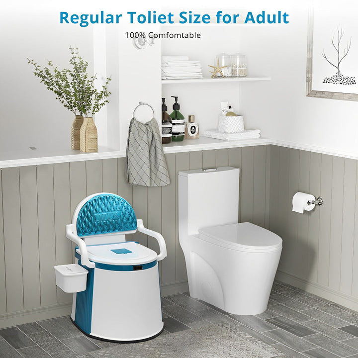 Compact portable toilet for camping, travel & outdoor use. Essential hygiene solution for adults.