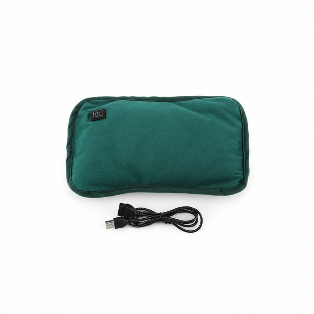 Unisex portable USB heating pad with 3 heat settings for comfort & pain relief.