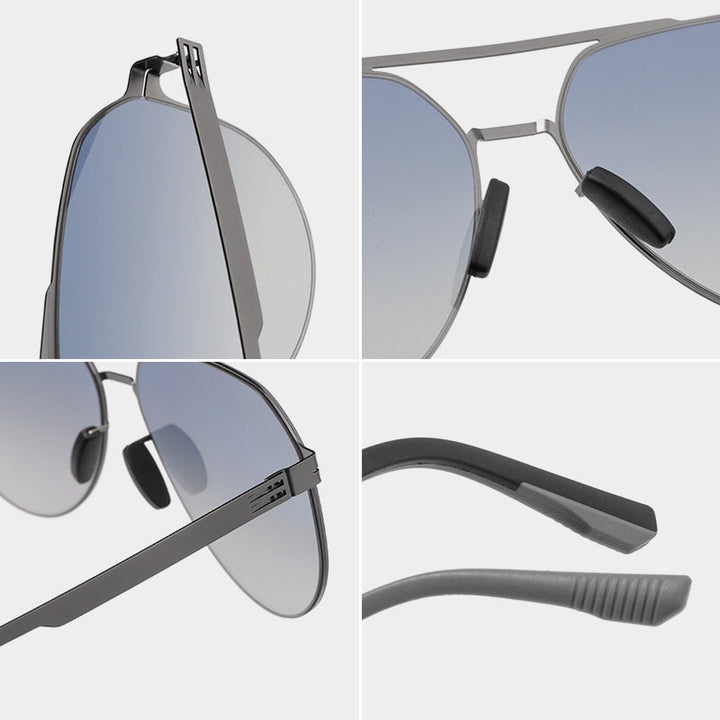 Stylish unisex aviator sunglasses. Lightweight eyewear perfect for summer travel, offering UV protection.