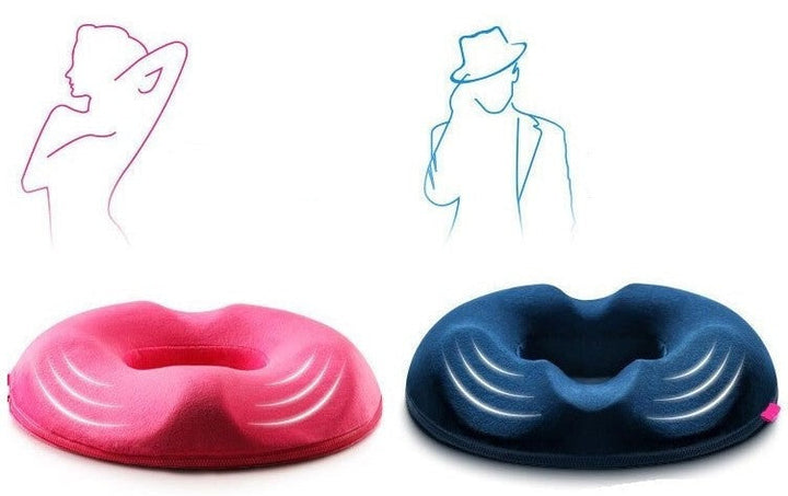 Ergonomic coccyx cushion with tailbone support for comfortable sitting. Reduces pain from hemorrhoids & sciatica.