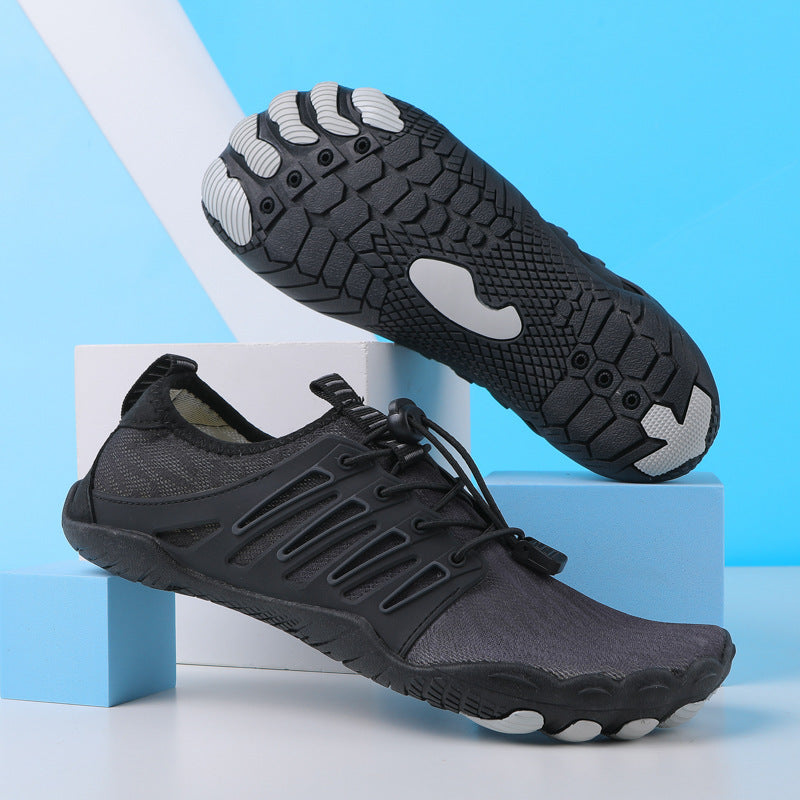 Flexible unisex aqua shoes with water grip, great for river, lake, or travel water activities.