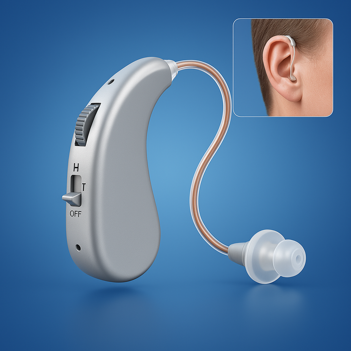 S260607 rechargeable digital hearing aid, a discreet sound amplifier for clear hearing.