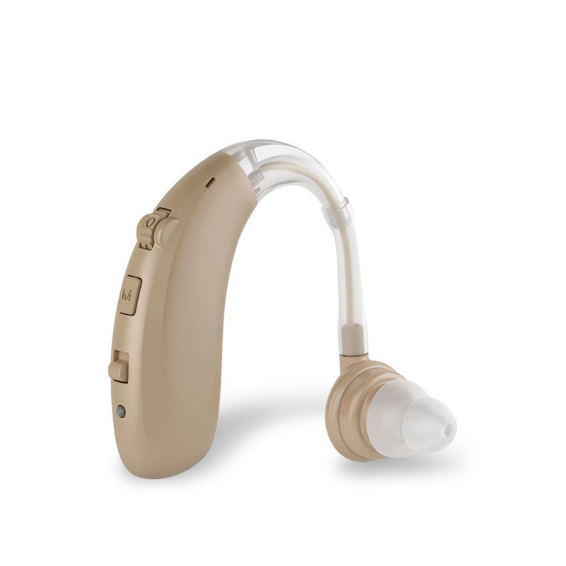 Unisex rechargeable hearing aid for crystal clear sound & elderly support.