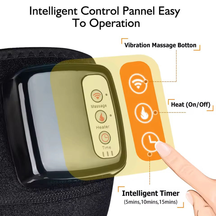 Neoprene heating & vibration wrap, rechargeable for joint pain relief. Unisex cordless design for muscle comfort.