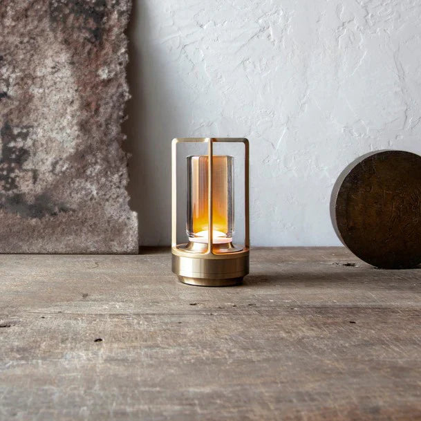 Stylish unisex LED touch table lamp, featuring a unique crystal-like body for elegant modern home lighting.
