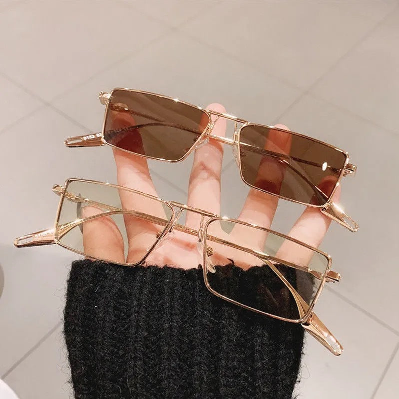 Unisex rectangular UV protection sunglasses, perfect for stylish outdoor wear and eye safety.