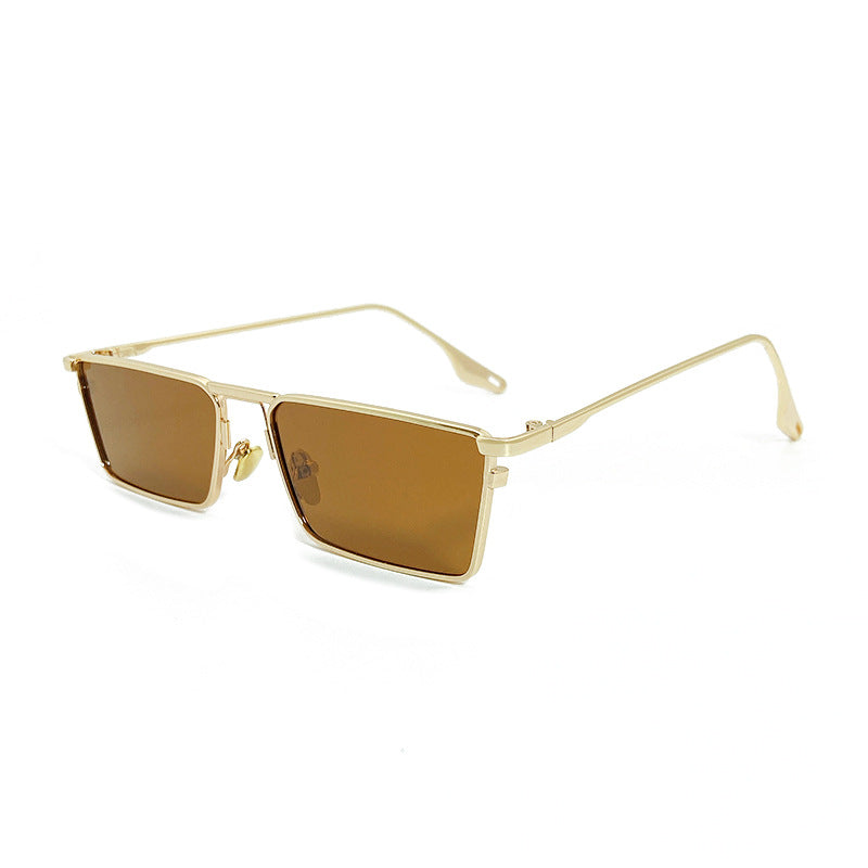 Elegant unisex rectangular sunglasses with sleek design, offering superior UV protection.
