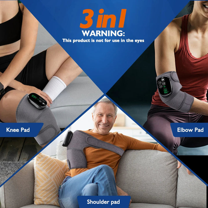 Versatile red light therapy wrap for shoulder, knee & elbow pain relief. Portable LED heat for recovery.