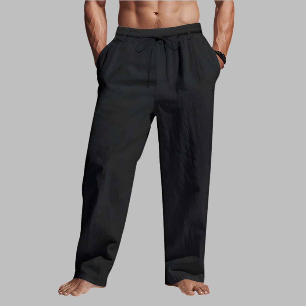 Unisex relaxed fit leisure pants with drawstring waist. Perfect for comfortable everyday wear & lounging.