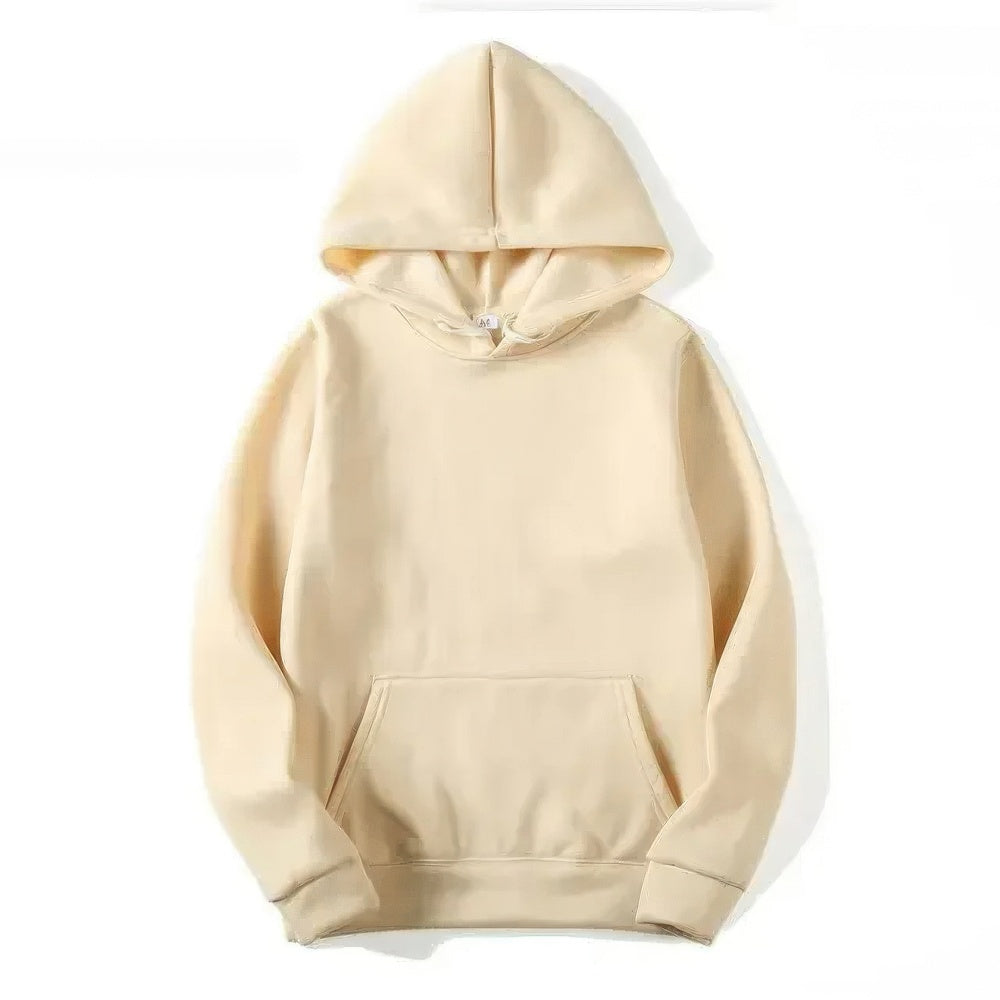 Unisex warm pullover hoodie, featuring a relaxed fit and cozy lining for comfort.