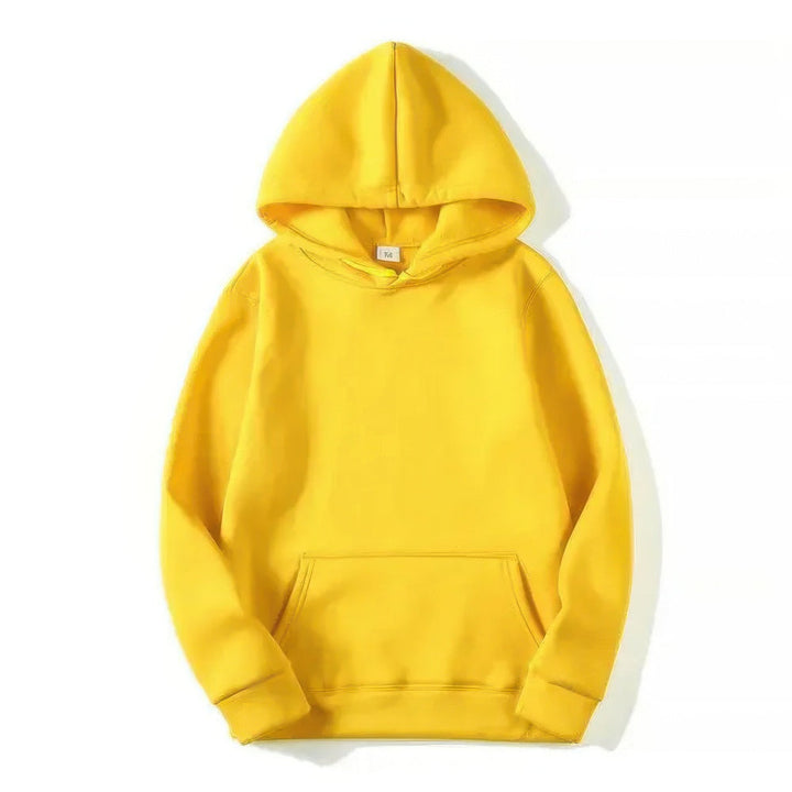 Unisex warm sweatshirt hoodie with a relaxed fit, great for cozy, casual wear.