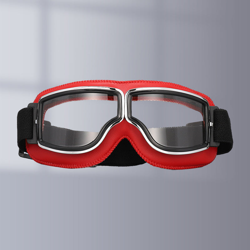 Essential riding gear: foldable Retro Aviator Over-Glasses Motorcycle Goggles for clear vision & safety.