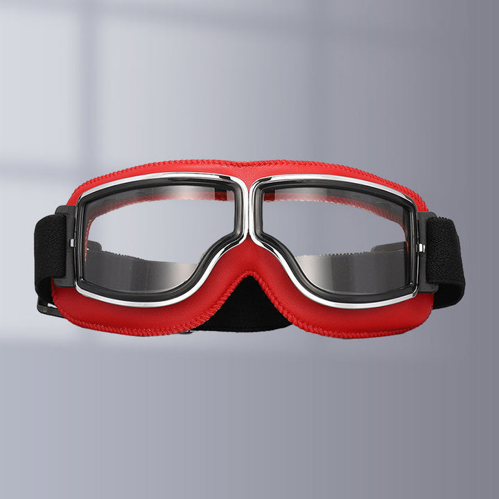 Essential riding gear: foldable Retro Aviator Over-Glasses Motorcycle Goggles for clear vision & safety.