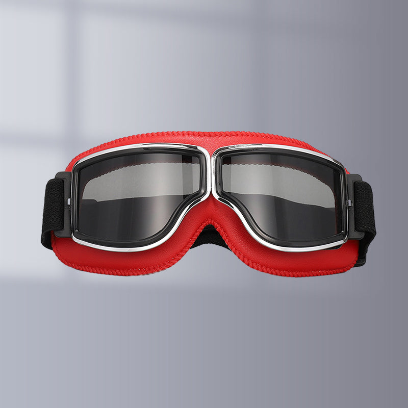 Classic vintage style foldable Retro Aviator Goggles, fitting over glasses for motorcycle enthusiasts.