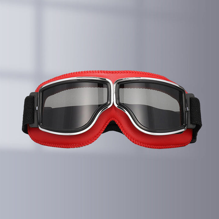 Classic vintage style foldable Retro Aviator Goggles, fitting over glasses for motorcycle enthusiasts.