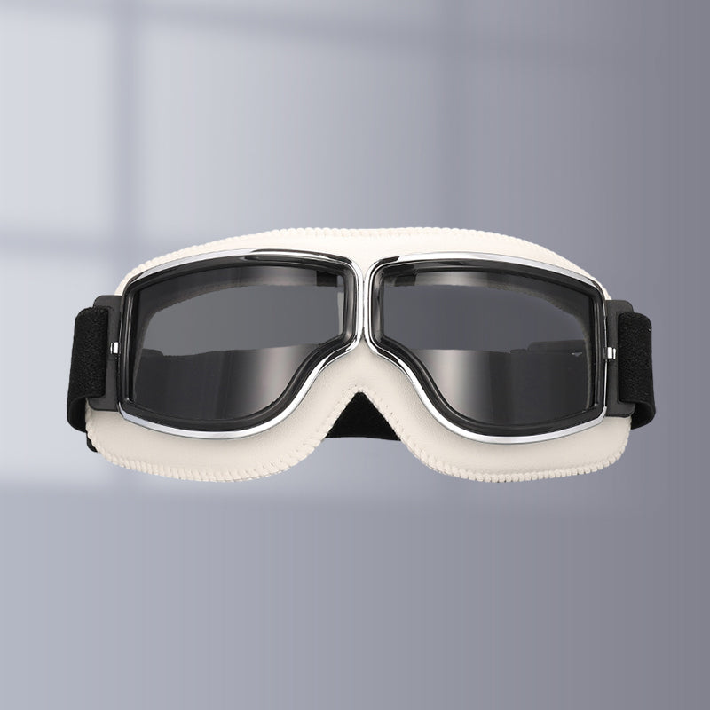 Premium Unisex Retro Aviator Motorcycle Goggles, foldable & over-glasses design for robust eye protection.