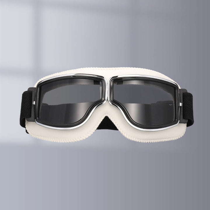 Premium Unisex Retro Aviator Motorcycle Goggles, foldable & over-glasses design for robust eye protection.