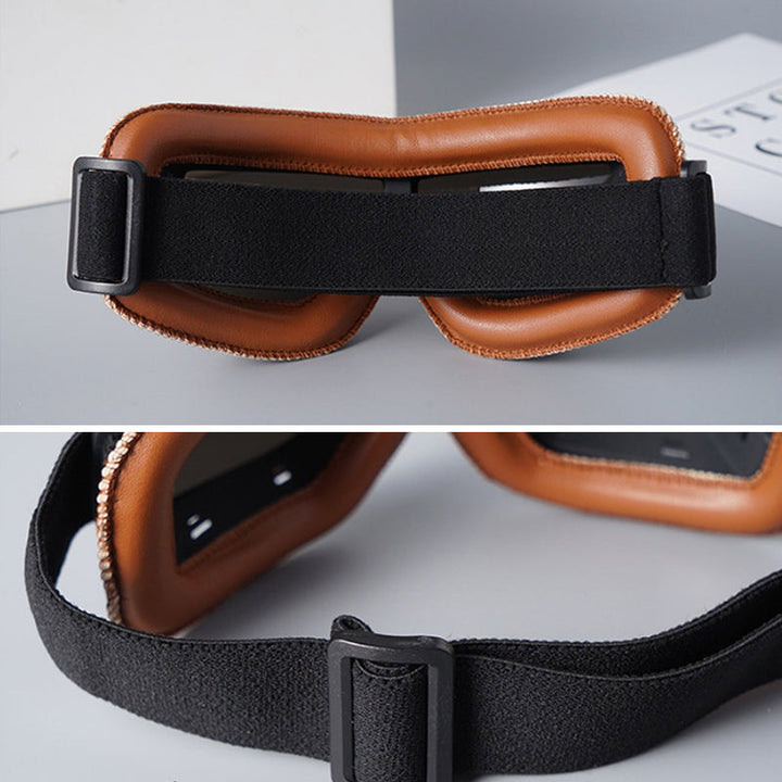 Versatile foldable Retro Aviator Goggles for skiing, motorcycle riding, & outdoor adventure eye protection.
