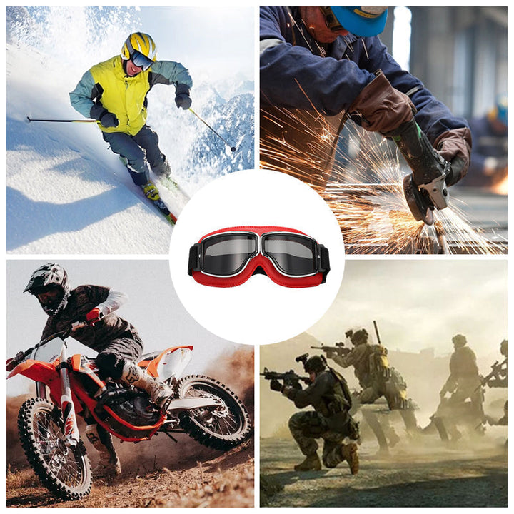 Superior eye protection with Unisex Retro Aviator Over-Glasses Goggles, foldable, dustproof & windproof.