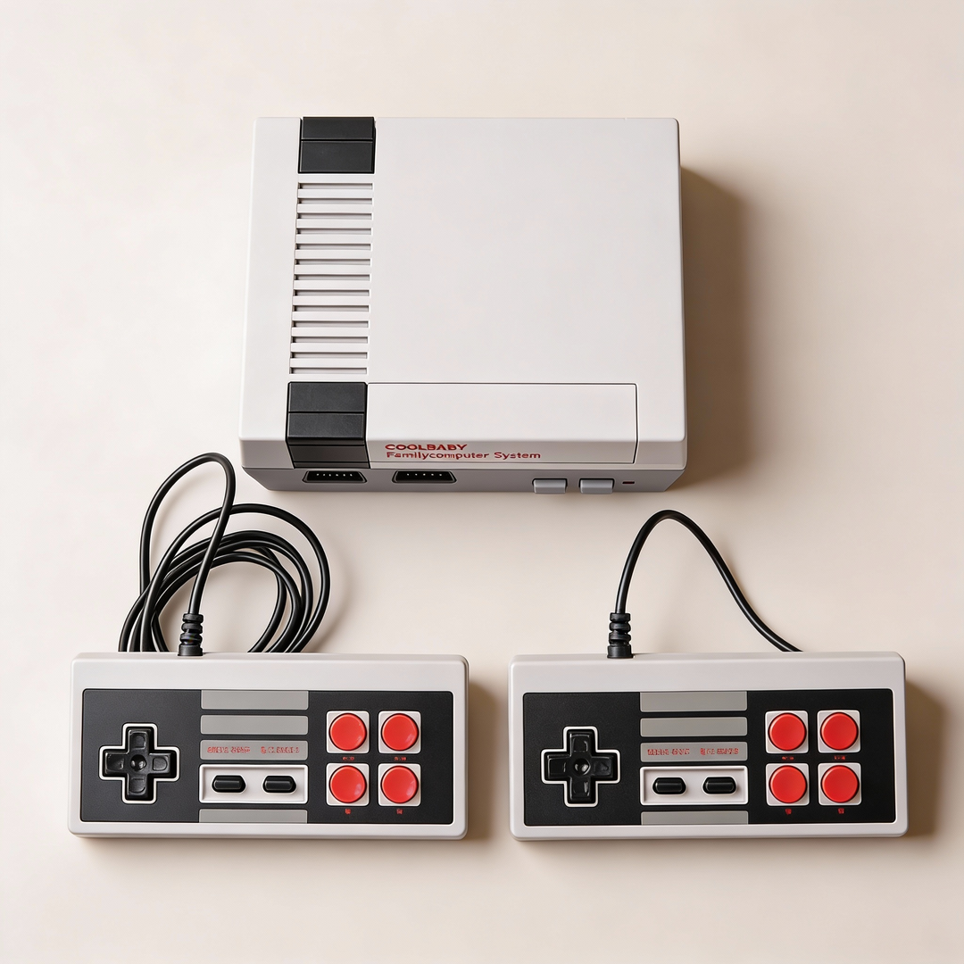 Unisex retro gaming console with 620 classic 8-bit video games. Plug and play vintage entertainment system.