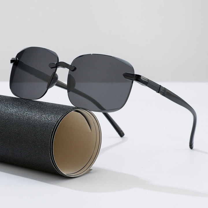 Unisex retro geometric black sunglasses with UV protection for modern fashion eyewear.