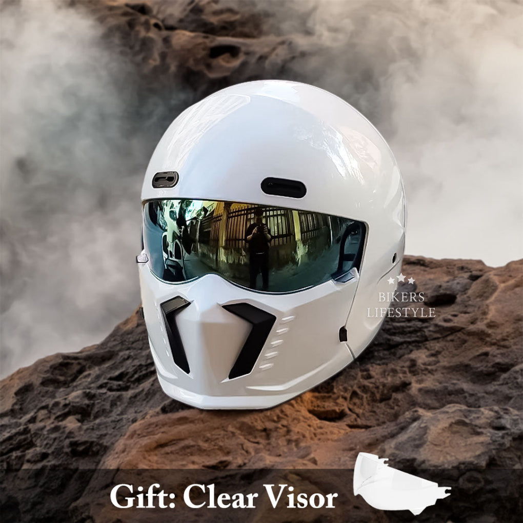 Protective retro pilot open face motorcycle helmet, unisex design. DOT & ECE approved safety gear.