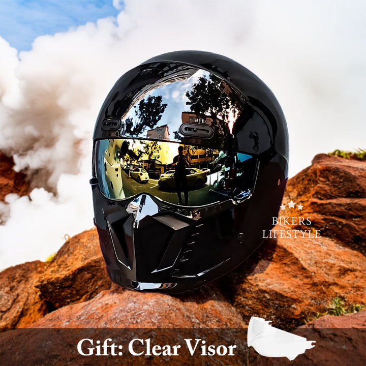 Stylish retro pilot motorcycle helmet, open face design. DOT & ECE approved for rider safety.