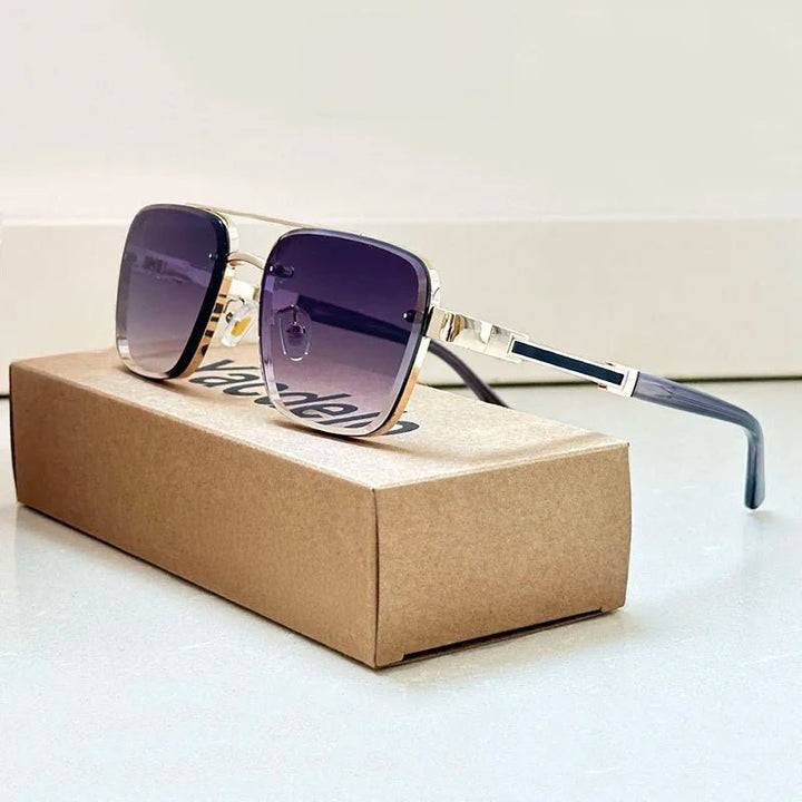 Lightweight unisex retro sunglasses with UV400 eye protection. Features adjustable nose pads for comfort.