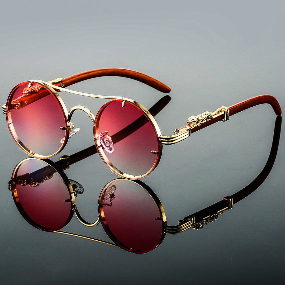 Classic retro tinted sunglasses for unisex fashion. Polarized UV 400 lenses offer vintage style and eye protection.