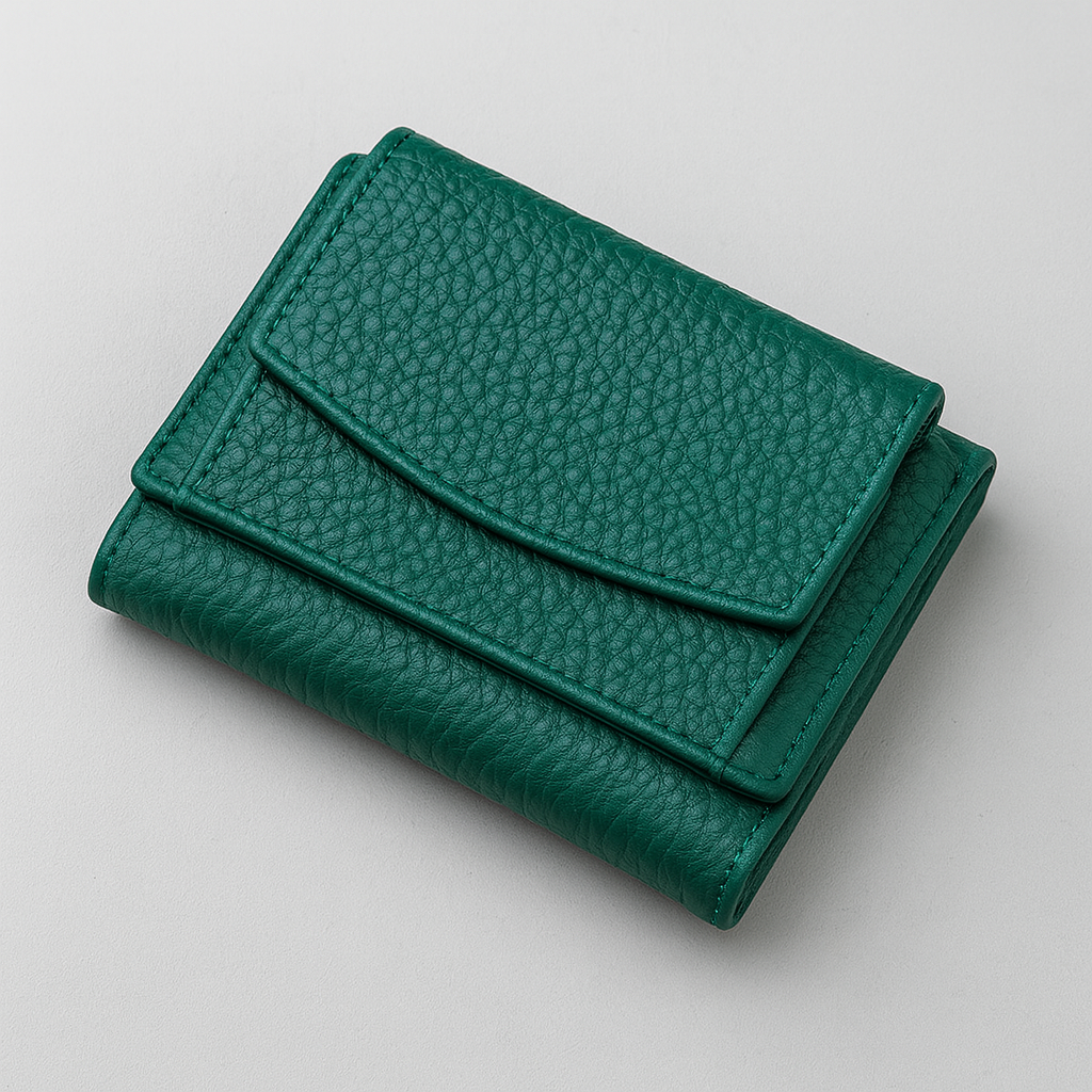 Handmade slim leather RFID wallet, unisex. Secure everyday carry with smart storage for cards.