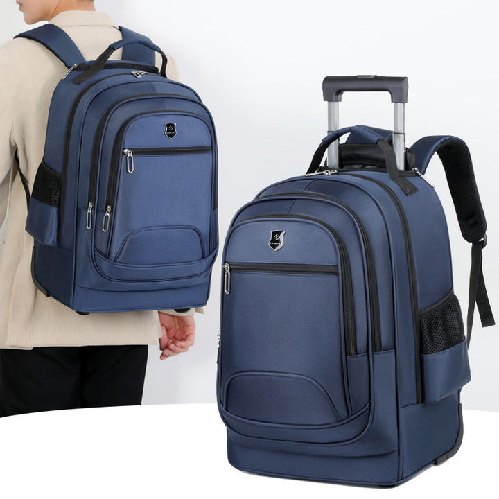 Compact carry-on rolling backpack. Ideal for school, commuting, or as a durable travel companion. Waterproof design.