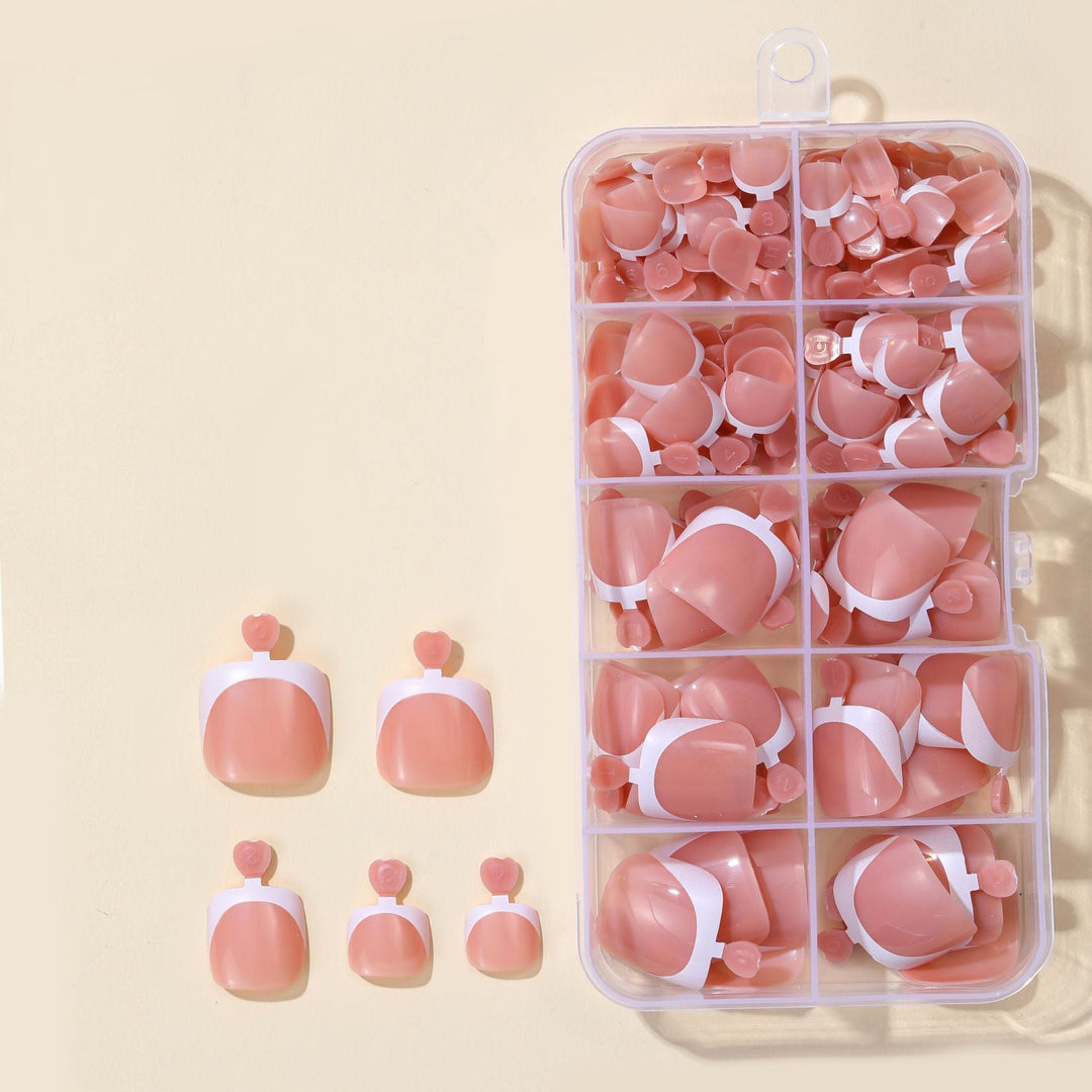 Clear unisex press-on nail tips, ready for custom nail art and designs.