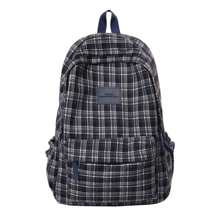 Classic black & white plaid unisex school backpack. Spacious multi-pocket design, perfect for books & student supplies.