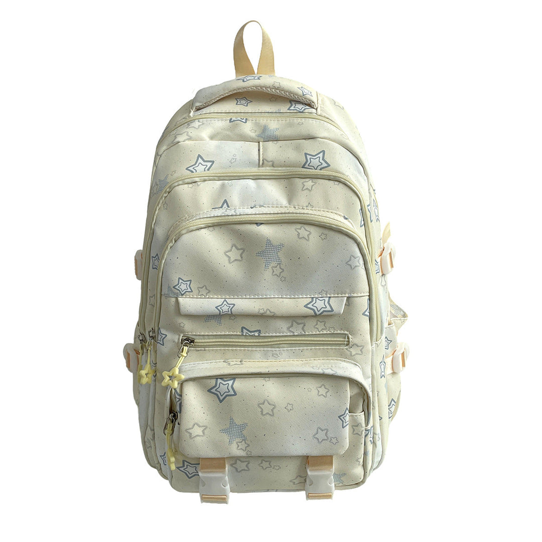 Unisex school backpack with vibrant star print. Perfect for students, travel & daily use.