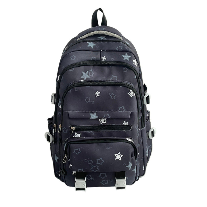 Durable unisex student backpack with colorful star pattern, comfortable for school & travel.