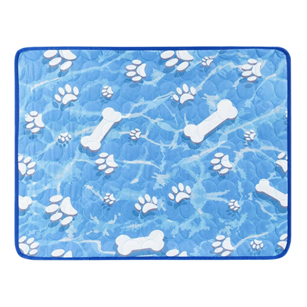 Portable self-cooling mat, ideal for dogs & cats in summer. Easy heat relief, perfect as a pet bed accessory.