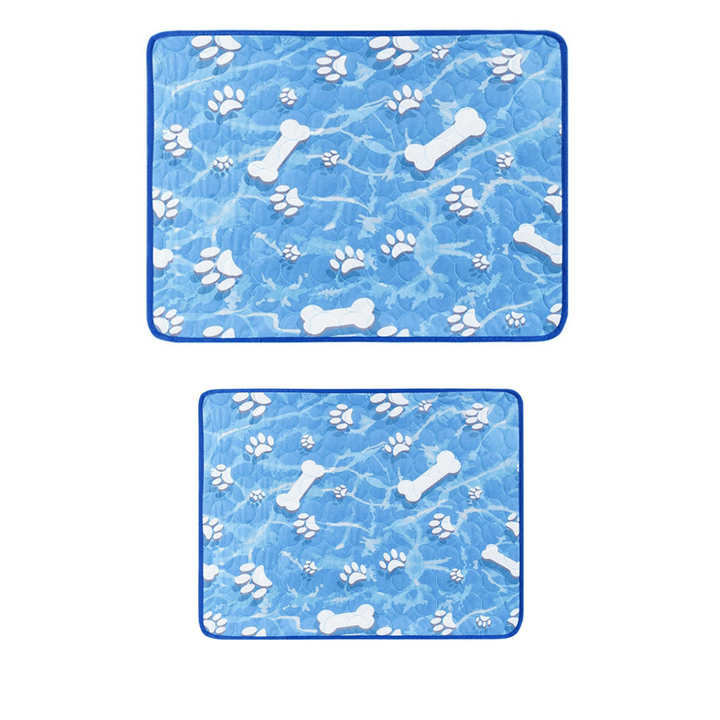 Dog cooling mat for heat relief. Self-cooling pad keeps pets comfortable, a must-have summer pet accessory.