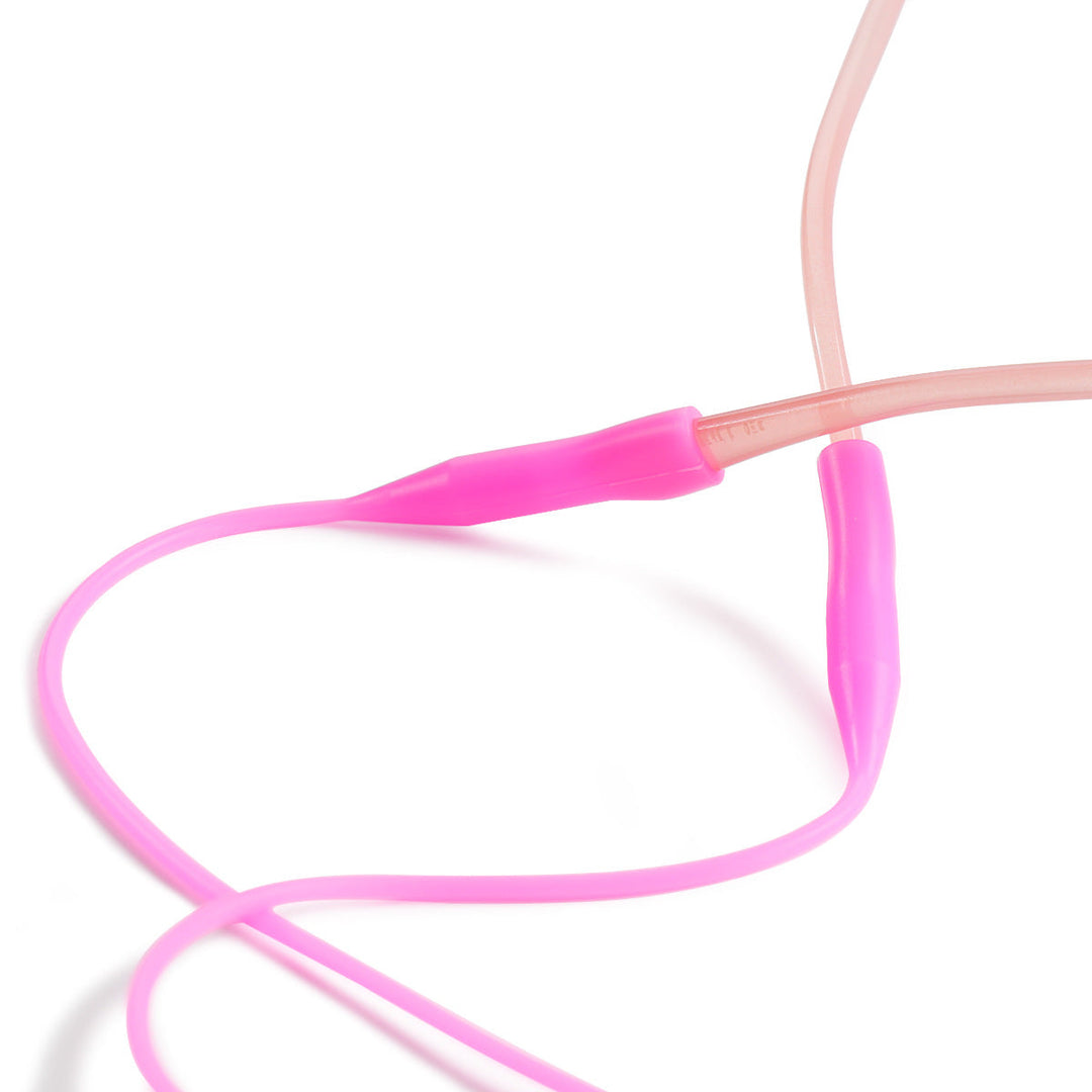 Secure silicone eyewear retainer, black, prevents glasses from slipping during sports, hiking, or daily wear.