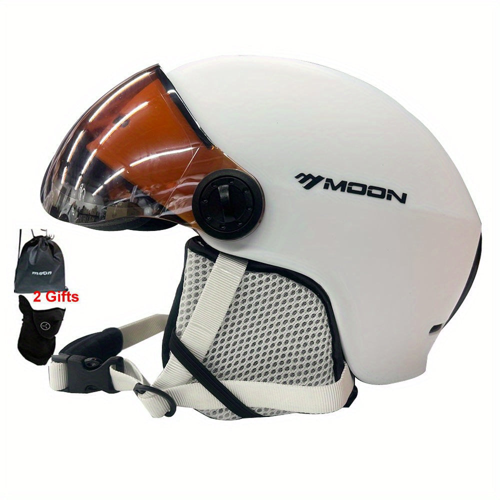 Unisex winter ski helmet, matte black, comfortable lining. Perfect for safe snowboarding & skiing.