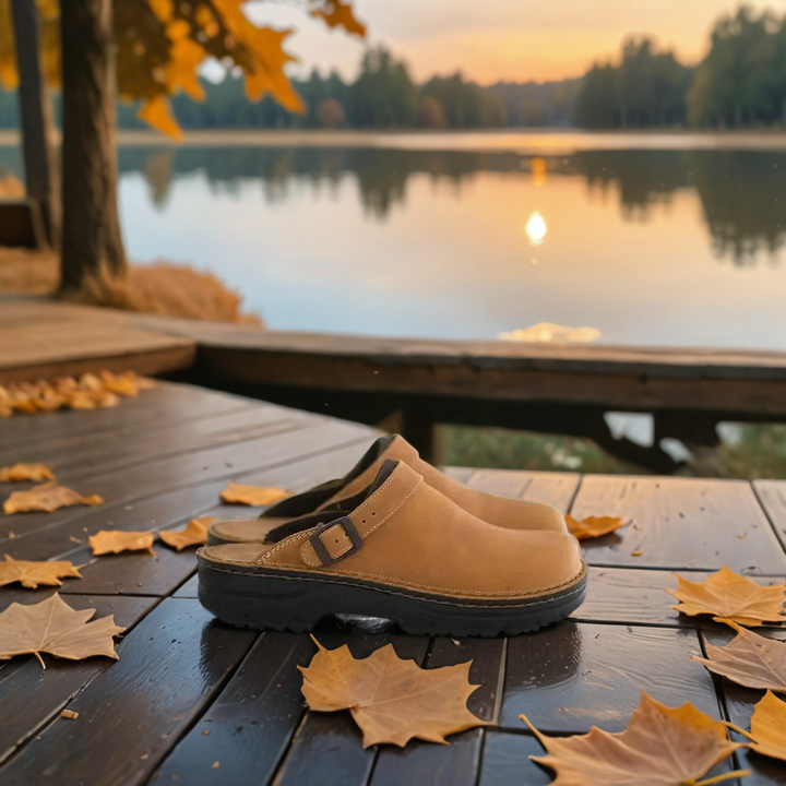 Unisex slip-on comfort clogs with orthopedic arch support, ideal for work or casual everyday wear.