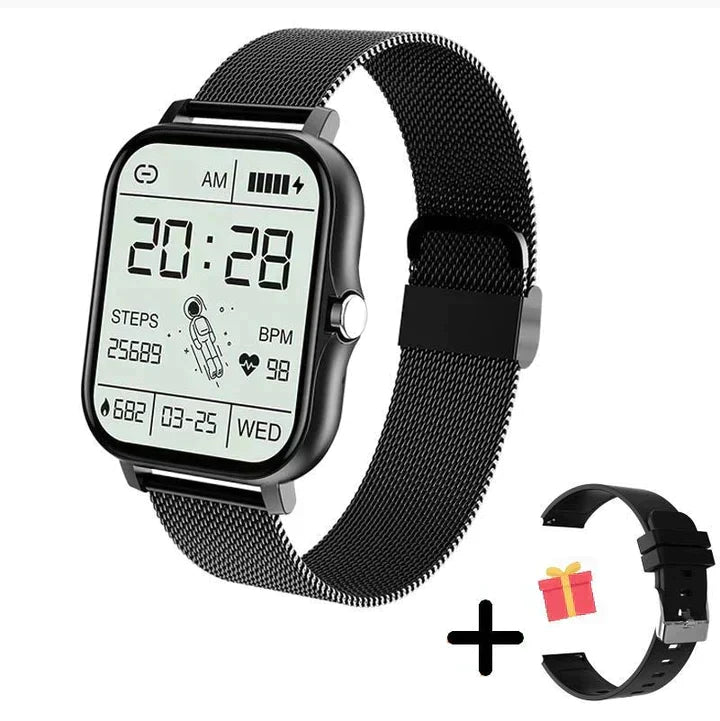 Unisex Bluetooth smart watch with clear call functionality & vibrant digital display. Essential wearable tech for daily connectivity.