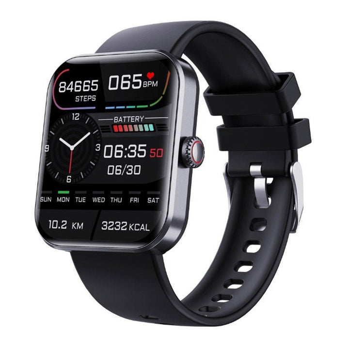 Unisex smartwatch in black, featuring accurate non-invasive blood sugar, heart rate & blood pressure monitoring for fitness.
