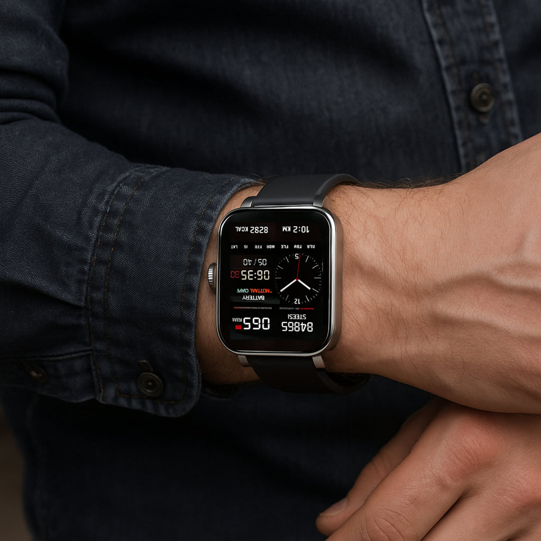 Unisex smartwatch with non-invasive blood glucose, heart rate & sleep tracking. Essential health monitor.