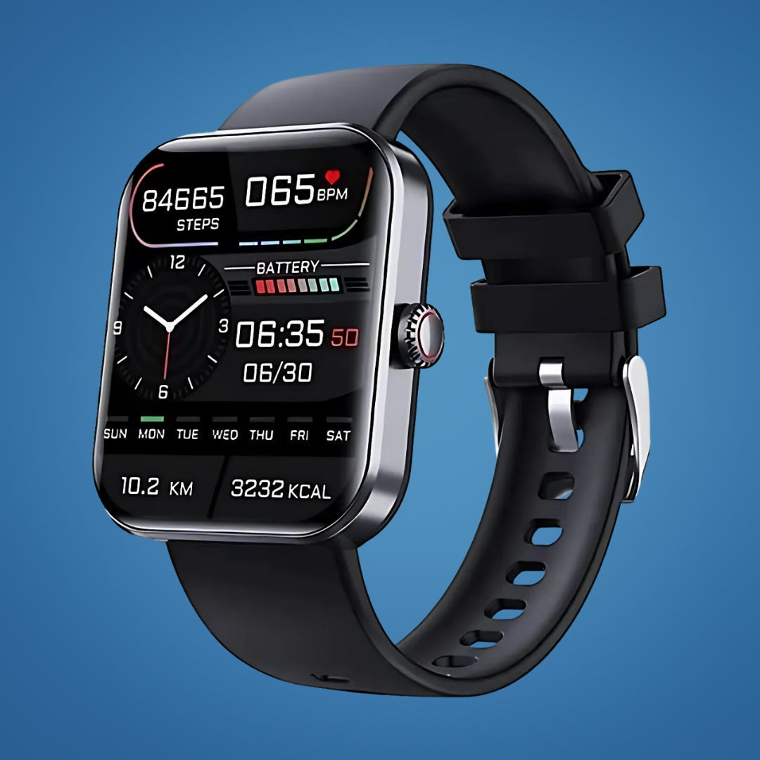 Non-invasive blood glucose smartwatch for daily health tracking. Monitors heart rate, sleep & fitness for wellness.