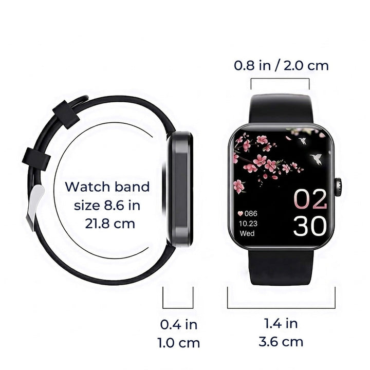 Stylish unisex smart health watch with advanced non-invasive blood glucose & heart rate monitoring. Wearable tech.